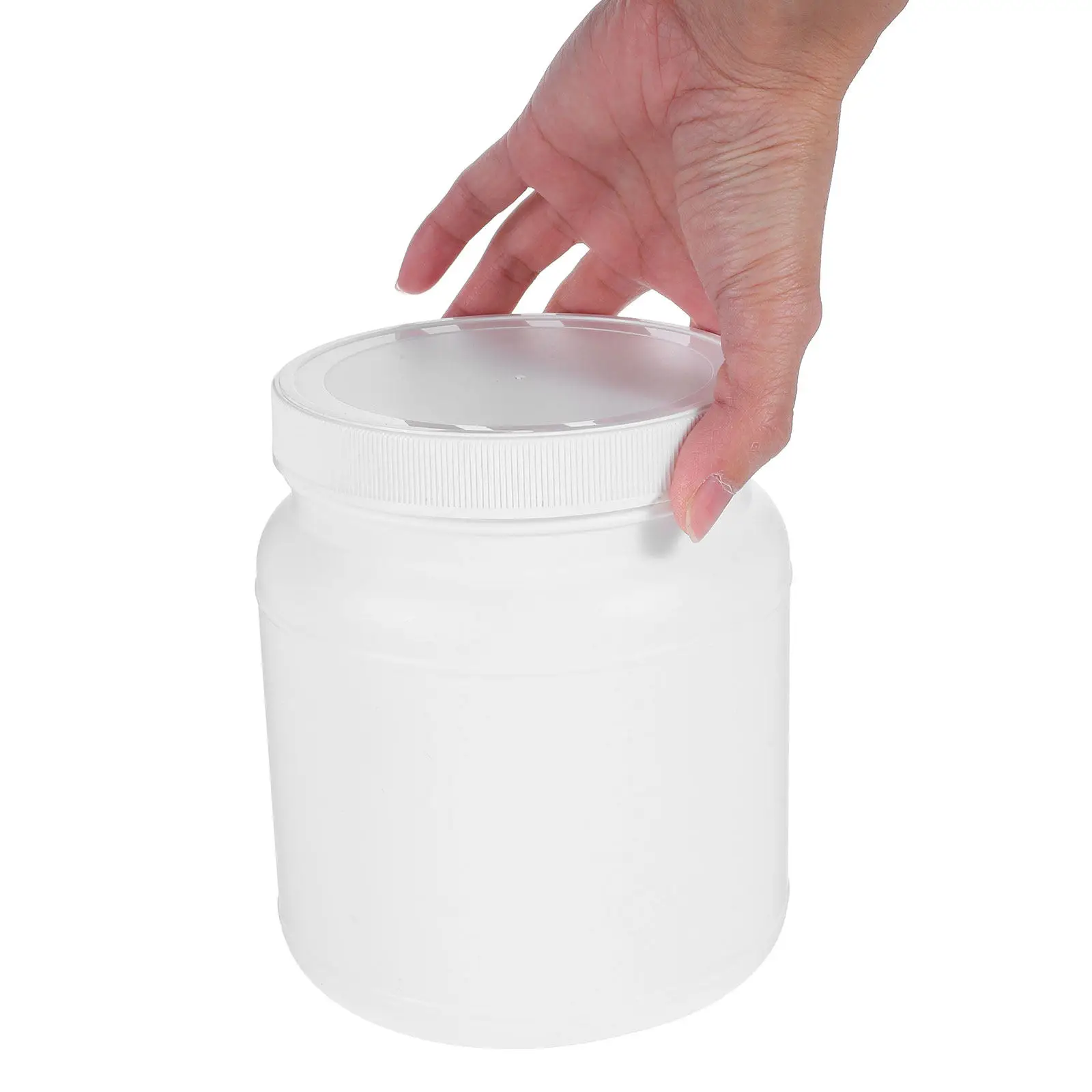

Wide Mouth Plastic Storage Jar Airtight Lid Large Capacity Powder Container for Milk Powder Protein Coffee Kitchen Pantry Travel