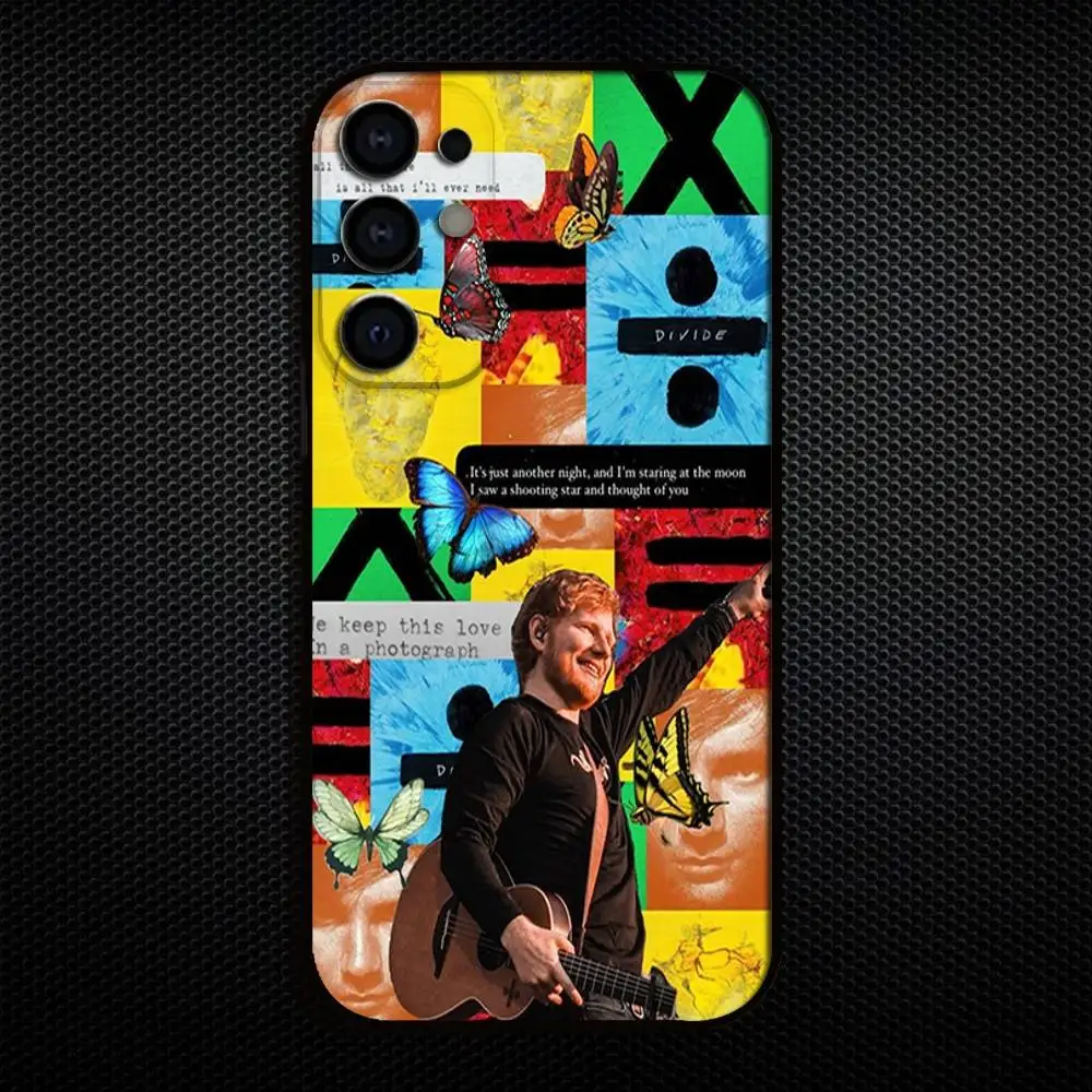 حافظة هاتف Singer E-Ed S-Sheeran لهاتف سامسونج S25، S24، S23، S22، S21، S20، Plus، Fe، Lite، غطاء أسود ناعم آخر