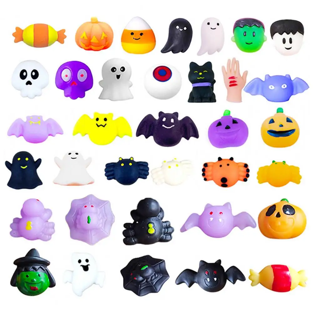 

Stress Relief Squeeze Toy Halloween Theme Toy 24pcs Halloween Squeeze Toy Set for Stress Relief Slow Rebound Tpr Ghost for Ages