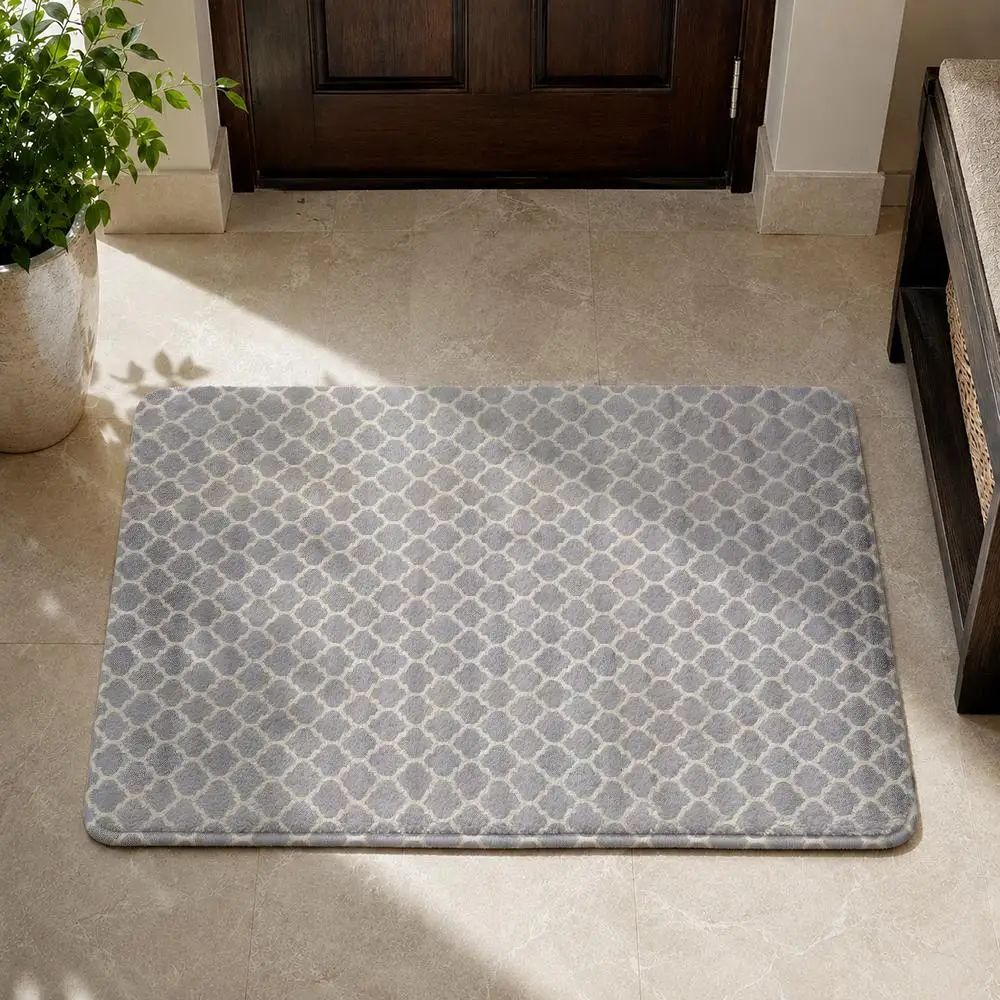 Unique Loom Trellis Collection Area Rug Floor Mat Flannel Non-Slip Washable Soft Rug Bathroom Kitchen Bedroom Living Home Decor