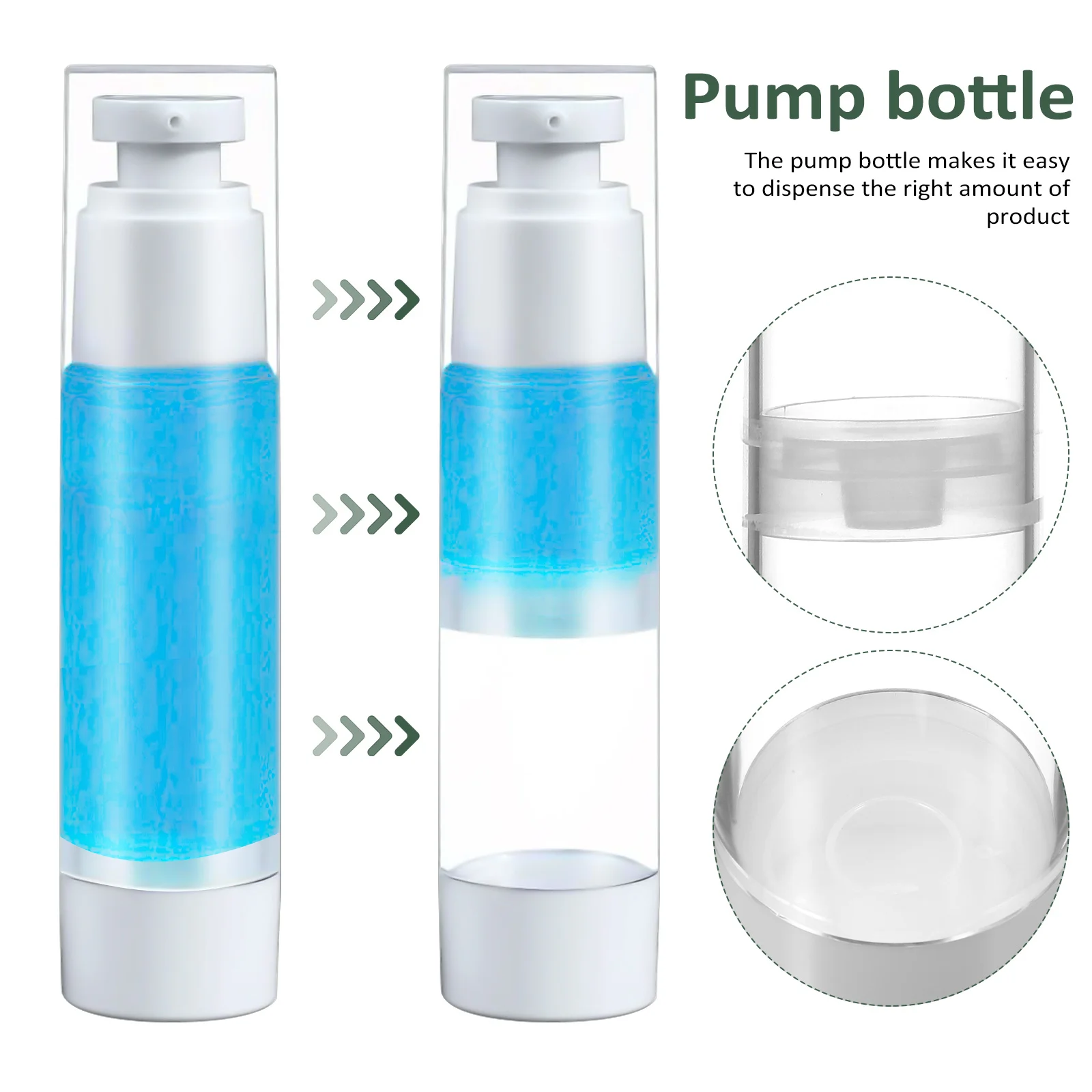 

4Pcs Airless Pump Bottles Leakproof Travel Toiletry Containers Transparent Refillable Travel Size Empty Lotion Shampoo Bottles