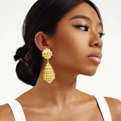 18k gold plated cupreous drop earrings big hoop earrings for african women coppery earring