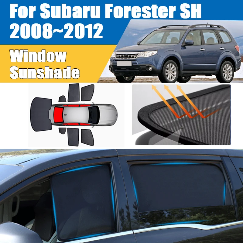 

Солнцезащитный козырек для автомобиля Subaru Forester SH MK3 2008-2012, сетчатая шторка, блокирующая УФ-лучи, теплоизоляция, шторка на лобовое стекло, автомобильные аксессуары