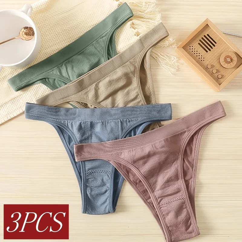 3Pcs/Set Women's Brazilian Panties High Rise Seamless Underwear Sexy Lingerie F…