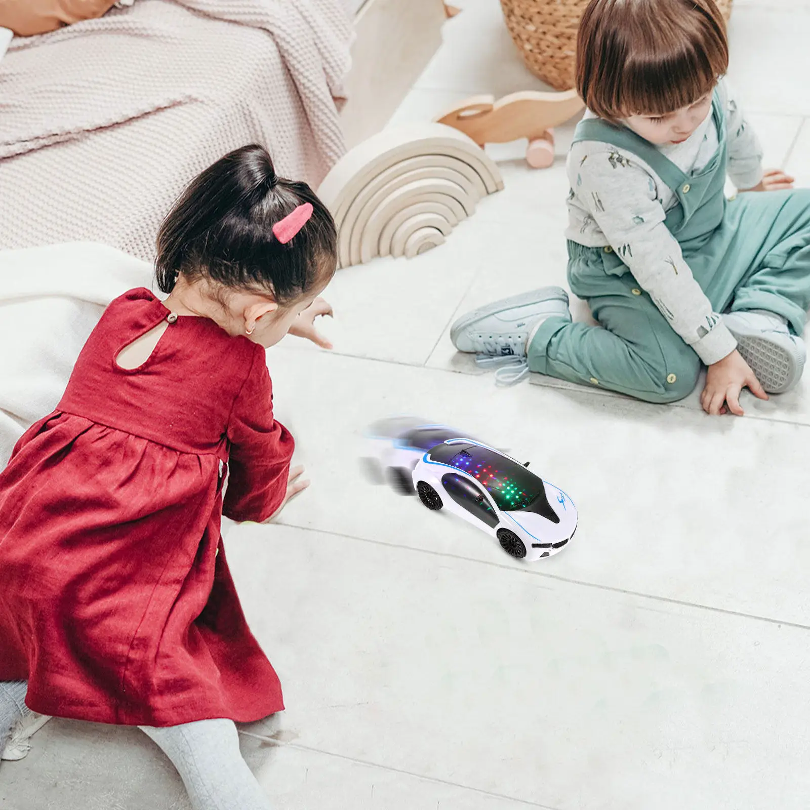 

1Pcs Electric Music Mini Car Creative Glowing Educational Plaything Children Play Fun Gift Electric Car Children Plaything