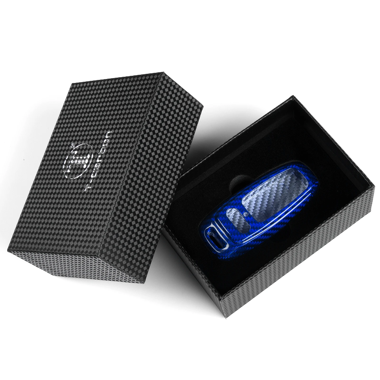 T-cabon Key Fob Cover Keychain Fits Audi RS A7 Q7 RS7 SQ7 2019-2025 A3 S5 SQ5 RS5 S6 RS6 2023 A6 A8 Q8 E-Tron 2024 Accessories