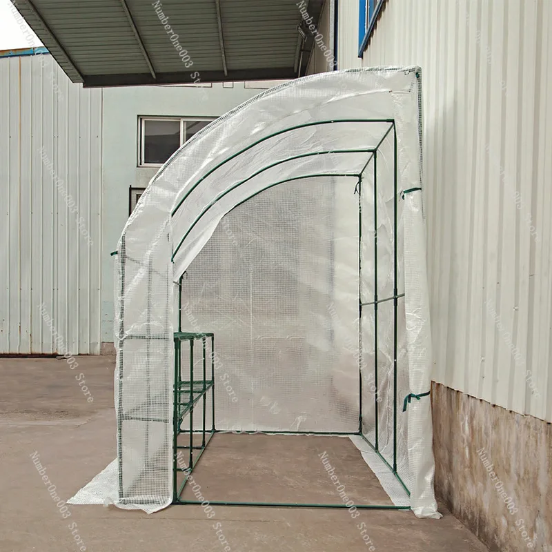 Balcony courtyard multi-layer potted greenhouse insulation steel pipe greenhouse rainproof and antifreeze shed