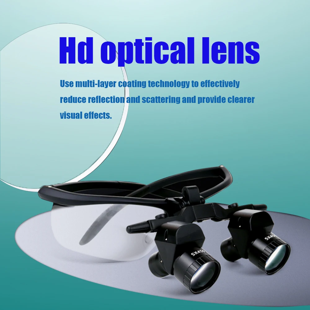 Dental Magnifying Glass with Headlight, 2.5X-6X Adjustable Medical Magnification Binocular, Optical Loupes for Surgical