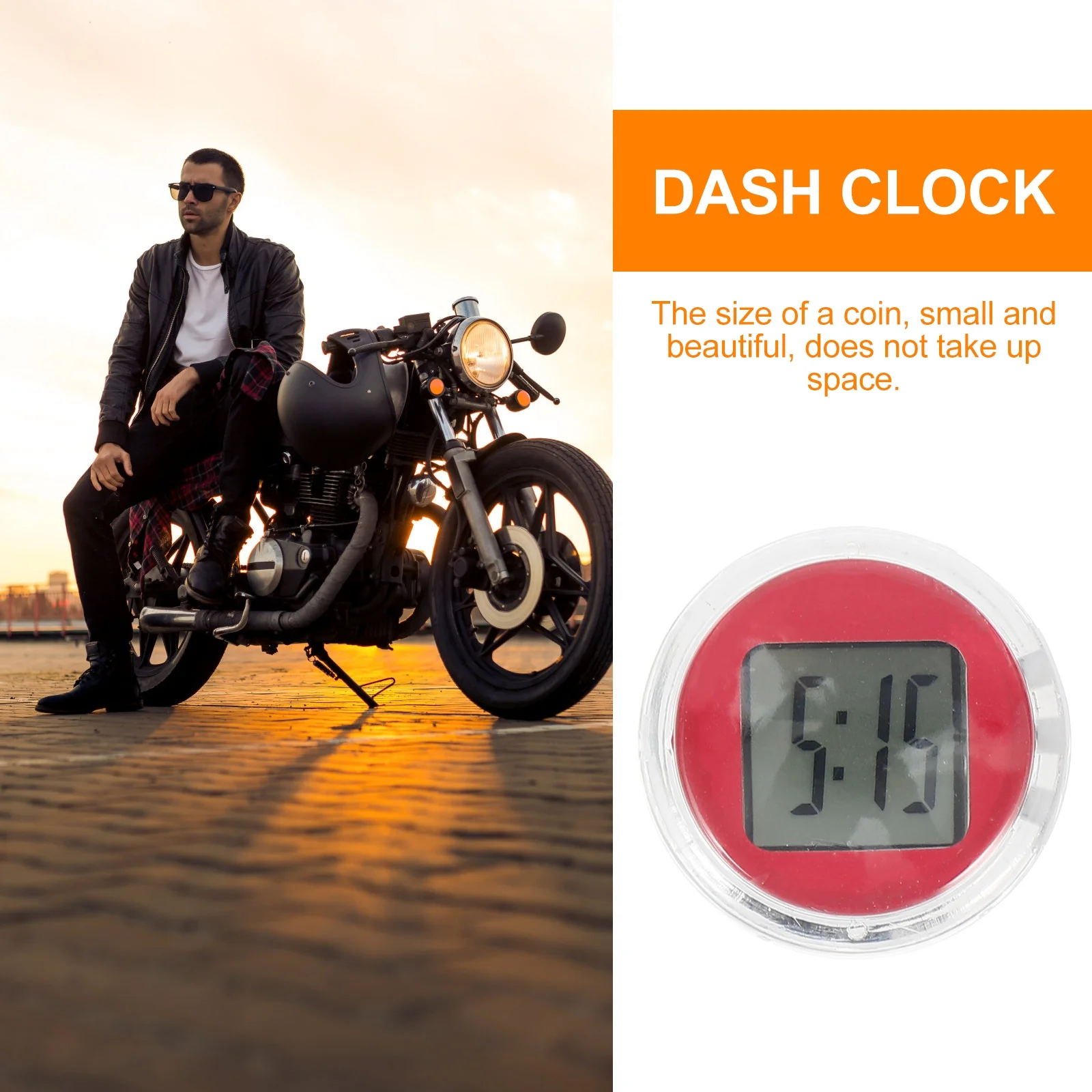 

Mini Coin Size Waterproof Car Dashboard Clock Self-Adhesive Easy Install Motorcycle Bike Digital Clock Auto Interior Decoration
