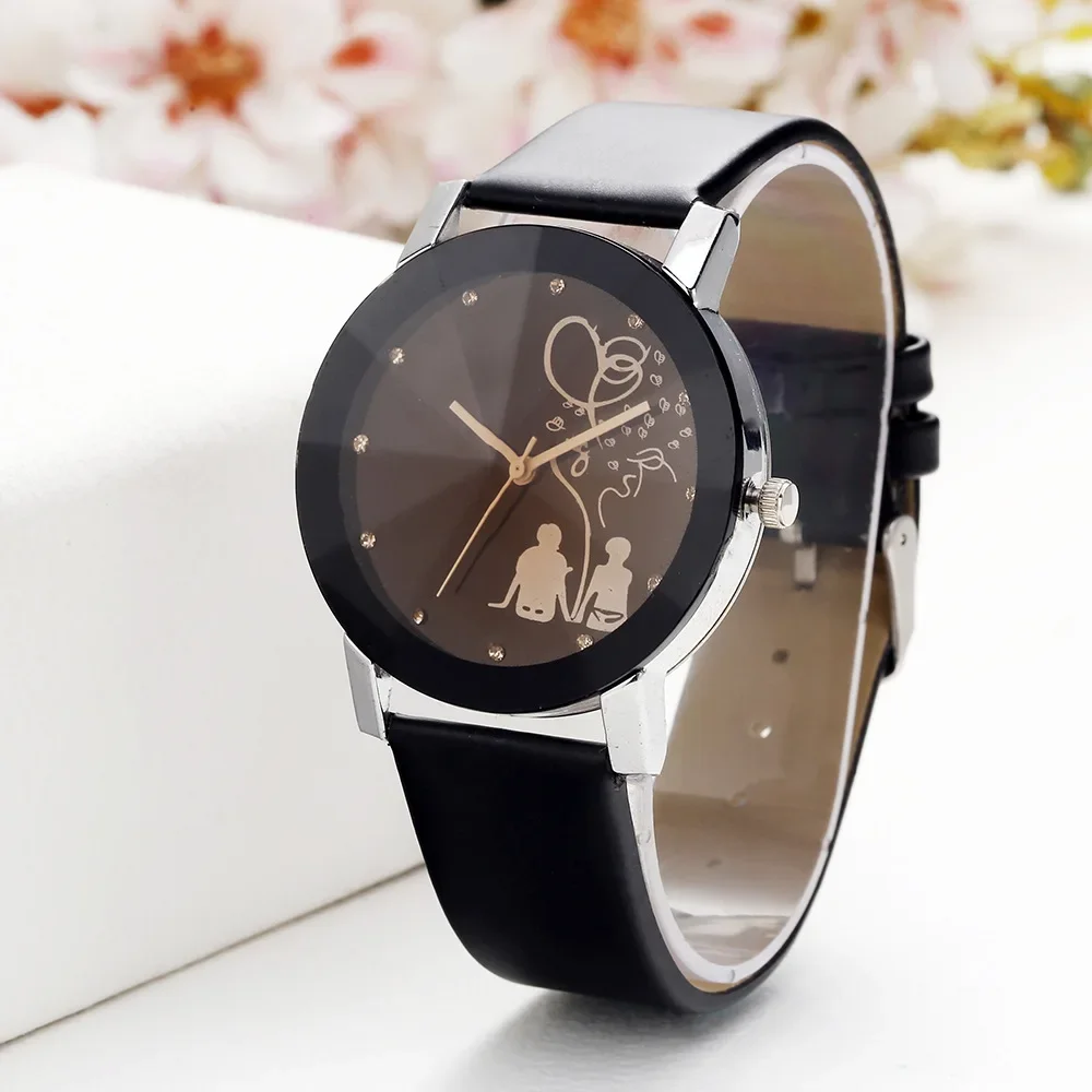 

Couple Fashion Watches Trend Simple Love Leather Bracelet Quartz Wristwatches Couple Watches Romantic Valentine's Day Gift 명품시계