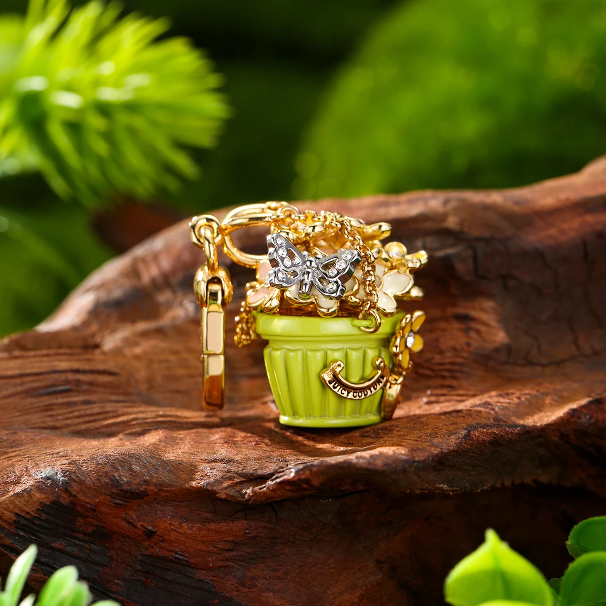 Fashion Butterfly Enamel Flower Basket Pendant Necklace for Women Elegant Party Jewelry  Keychain Pendant Halloween Gifts