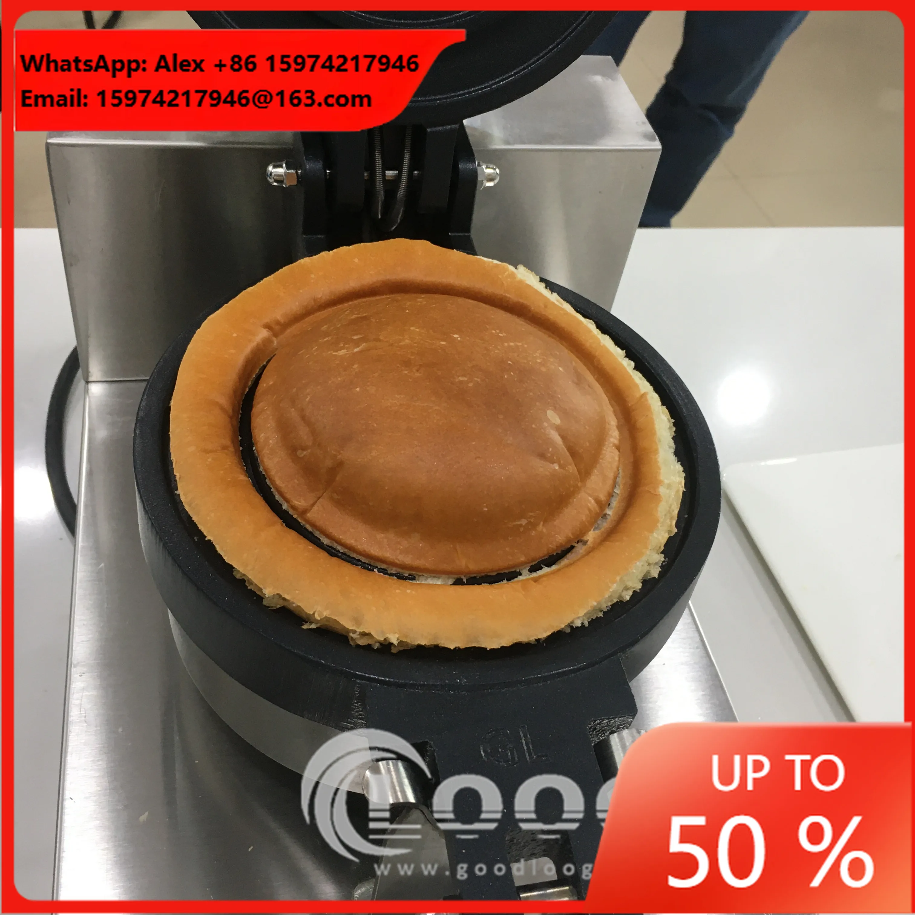 Restaurant Kitchen Equipment Electric Ice Cream Gelato Panini Press Waffle Making Sandwich Maker Commercial UFO Burger Machine