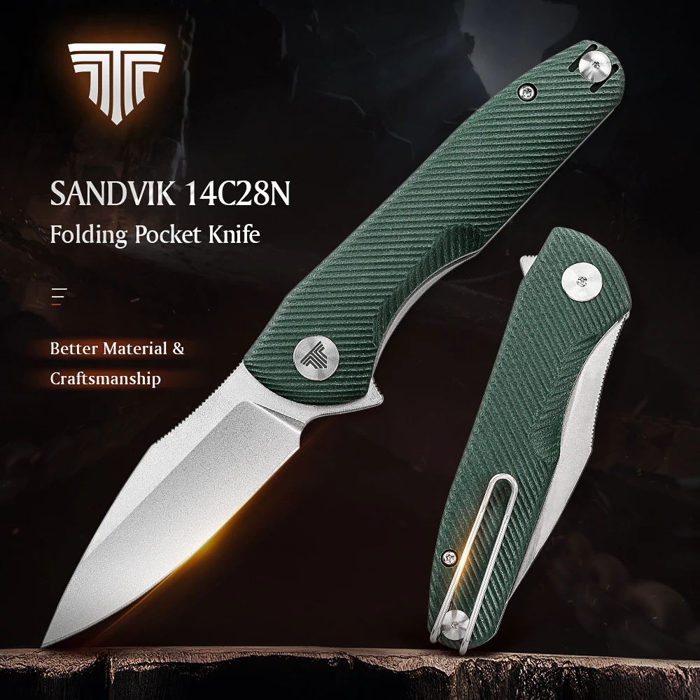 

TRIVISA EDC Pocket Folding Knife for man,14C28N Blade,Camping Hunting fishing Outdoor high quality Survival Tool