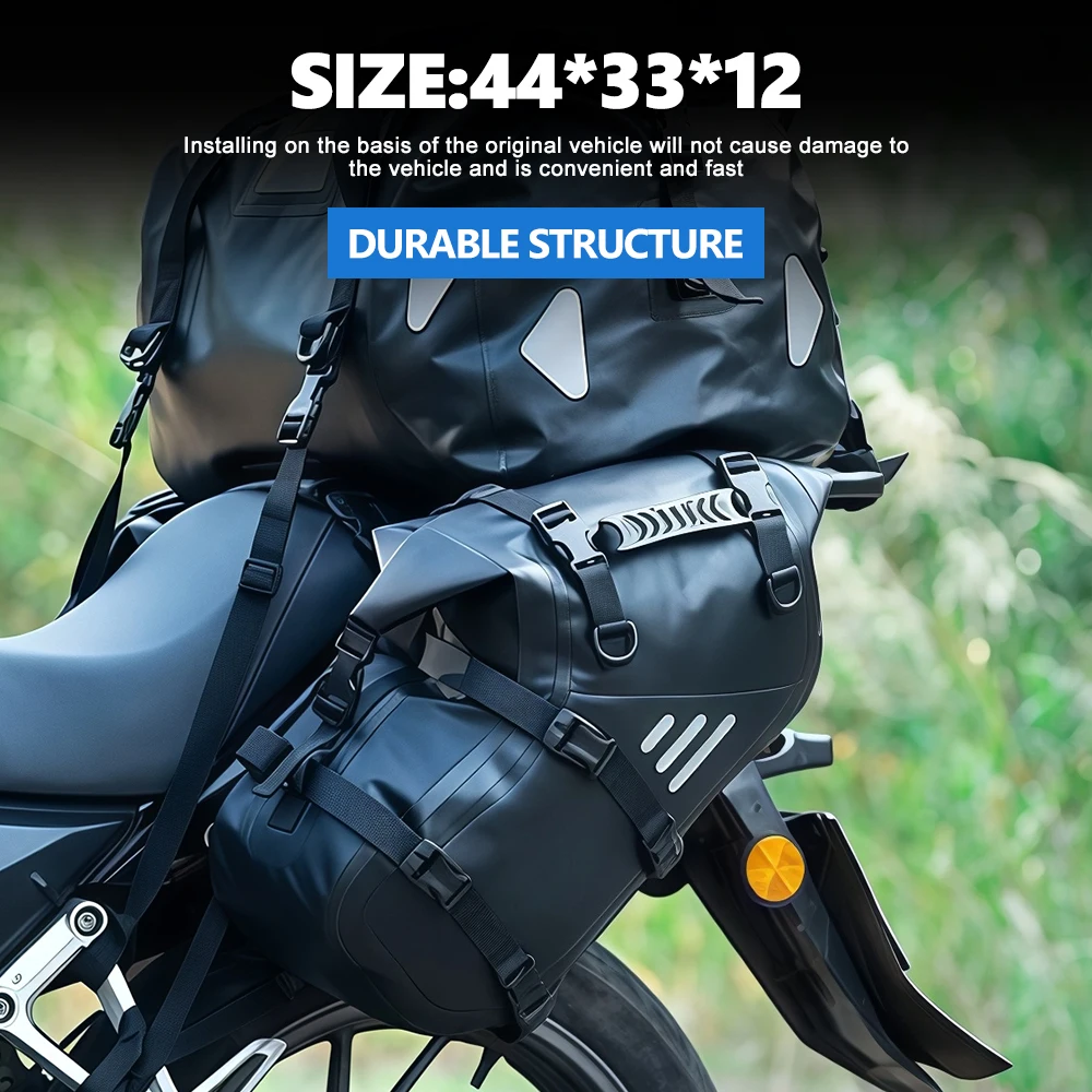 Universal Motorcycle Rear Seat Waterproof Bag TPU Material Saddle Bags Waterproof Travel Tail Bag Motorcycle Touring Equipment