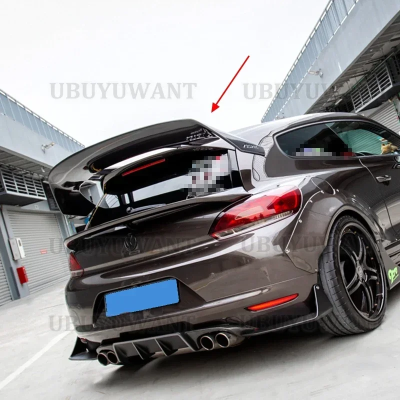 UBUYUWANT For Volkswagen Scirocco (And R) 2010-2018 High Quality FRP Material / Real Carbon Fiber Car Rear roof Lip Wing spoiler