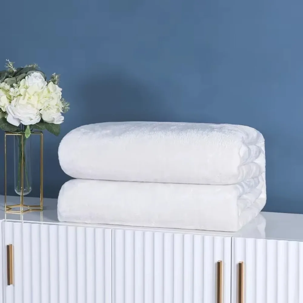 

Thicken Coral Fleece Fleece Blanket Super Soft Double-Sided Fleece Flannel Blanket Solid Color Lightweight Coral Fleece Blanket