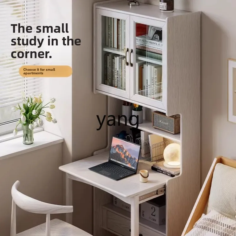 

LMM furniture folding desk bookcase integrated household small apartment corner bookshelf