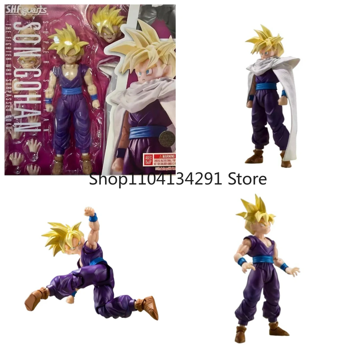 

Оригинальная фигурка Bandai SHF Dragon Ball Z Super Saiyan Gohan: The Warrior Who Surpasses Goku in-Stock 3,0, подарок для детей