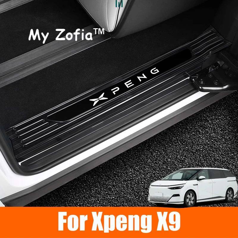 

For Xpeng X9 2024 2025 Car Door stainless steel Welcome pedal trunk threshold guard plate anti-scratch protection Accessories