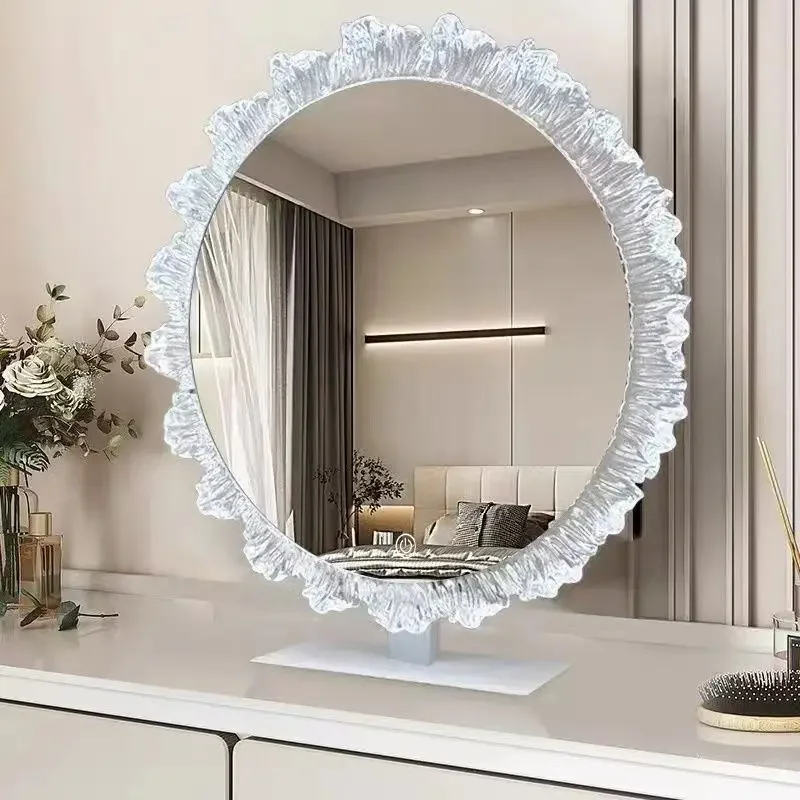 DSA Luxury Light Vanity Mirror, Wall-Mounted Home Dressing Mirror, Three-Color Variable Light Dressing Table Mirror