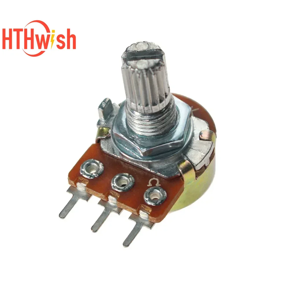 20PCS WH148 Linear Potentiometer 15mm 3pin with Nuts and Washers Resistance 1K 2K 5K 10K 20K 50K 100K 250K 1M Potentiometers Kit