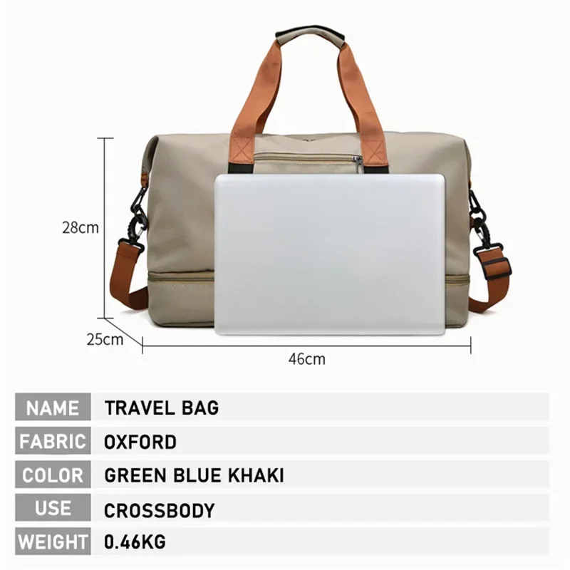 Fashion Travel Bags For Women Large Capacity Men\'s Sports bag Waterproof Female Messenger Bag Dry And Wet Dropshipping