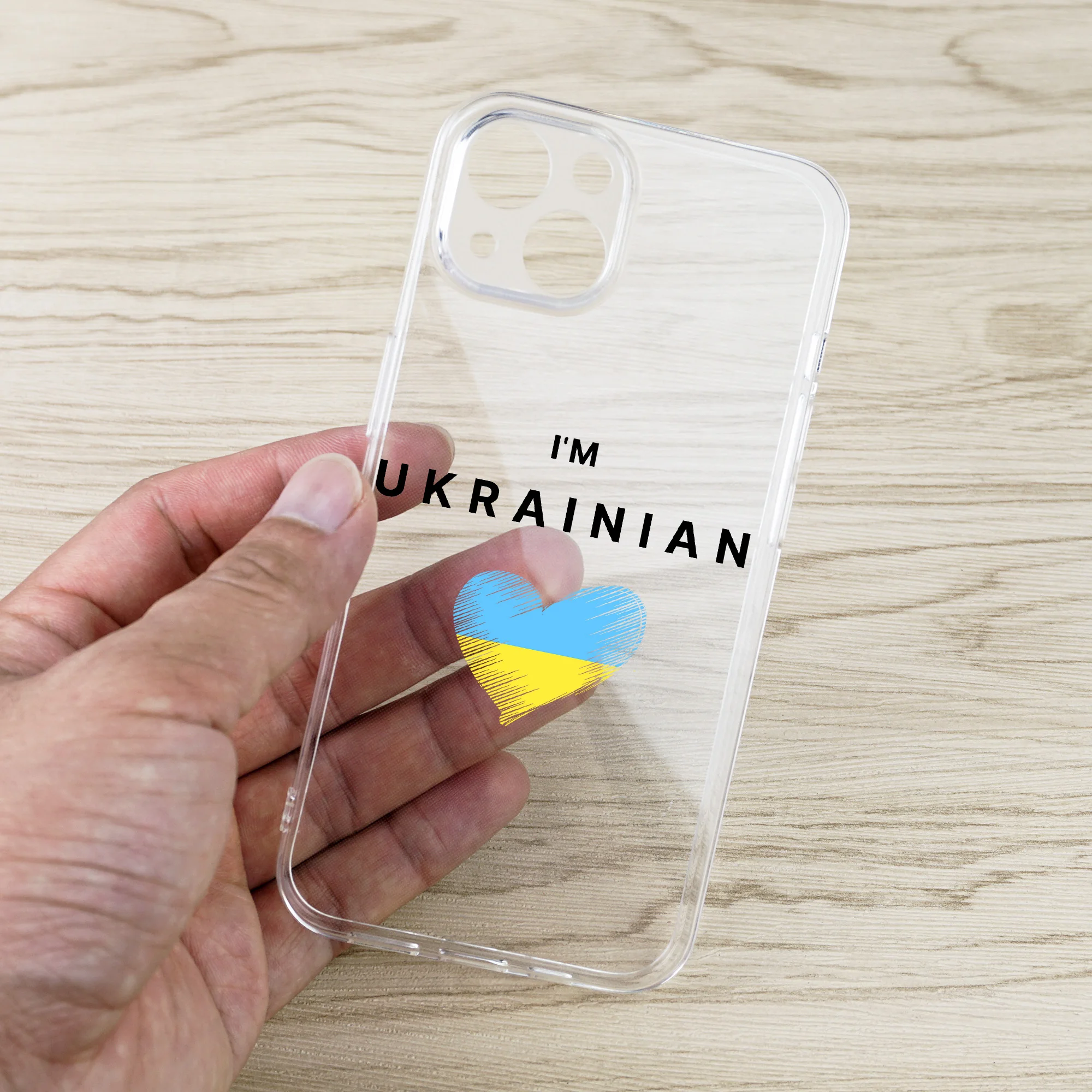 Ukraine Flag Map Pattern Clear Phone Case for iPhone 13 14 12 11 15 Pro Max Mini X XR XS 7 8 Plus SE Soft Silicon Covers Shells