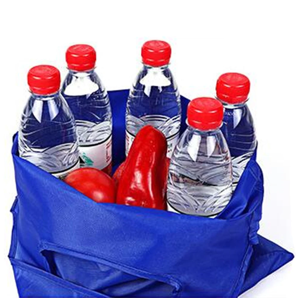 1/5/10/50 قطعة حقيبة تسوق أكسفورد بلون صديقة للبيئة قابلة للطي قابلة لإعادة الاستخدام حقيبة يد محمولة للسفر البقالة 36x48 سنتيمتر