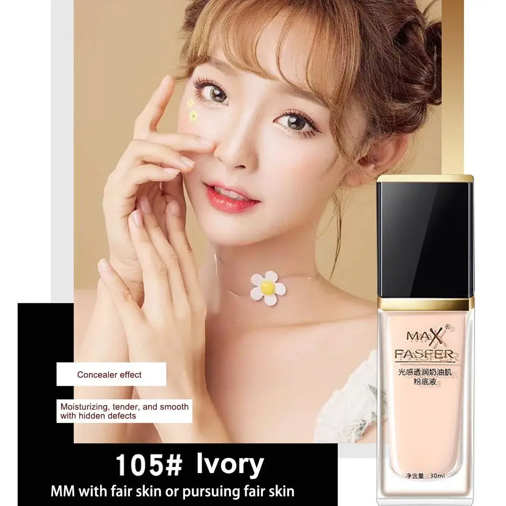 30ml Face Matte Foundation Face Coverage แต่งหน้า BASE TONE Brighten Oil Liquid เครื่องสําอางค์คอนซีลเลอร์ผิวยาวนานควบคุม V6D7