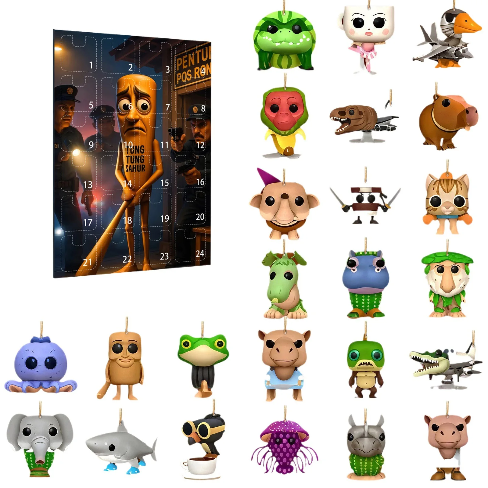 TungTungTungSahur Acryl Stok Figuur Model Countdown Blind Dozen Blind Bag Tekens Desktop Decor Collectie Grappige Pop Speelgoed