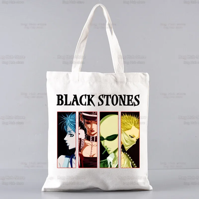 Black Stones NANA Osaki Anime Design Shoulder Canvas Bags Large Capacity College Harajuku Handbag Women Bag Shopping Bag