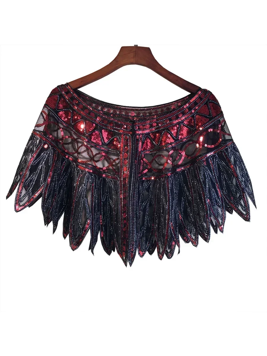 Summer Beading Elegant Shawl Wrap Women Short Cape Sequined Sparking Jacket Shrug Capa