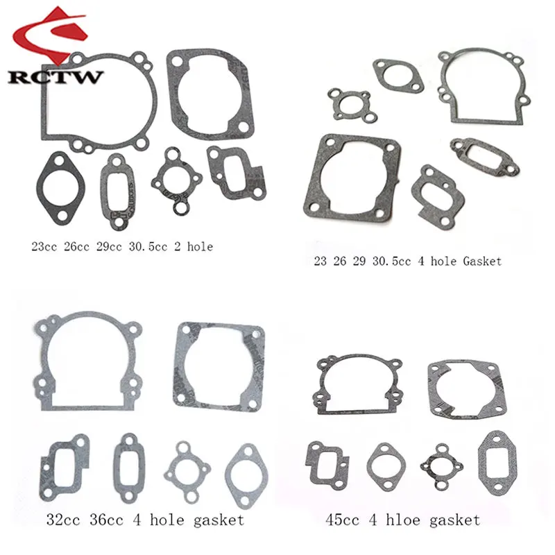 Zestaw uszczelek cylindrów lub skrzyni korbowej do 23cc 26cc 29cc 30.5cc 32cc 36cc 45cc silnik pasuje 1/5 KM KM ROVAN BAJA LOSI FG części do zdalnie sterowanego samochodu