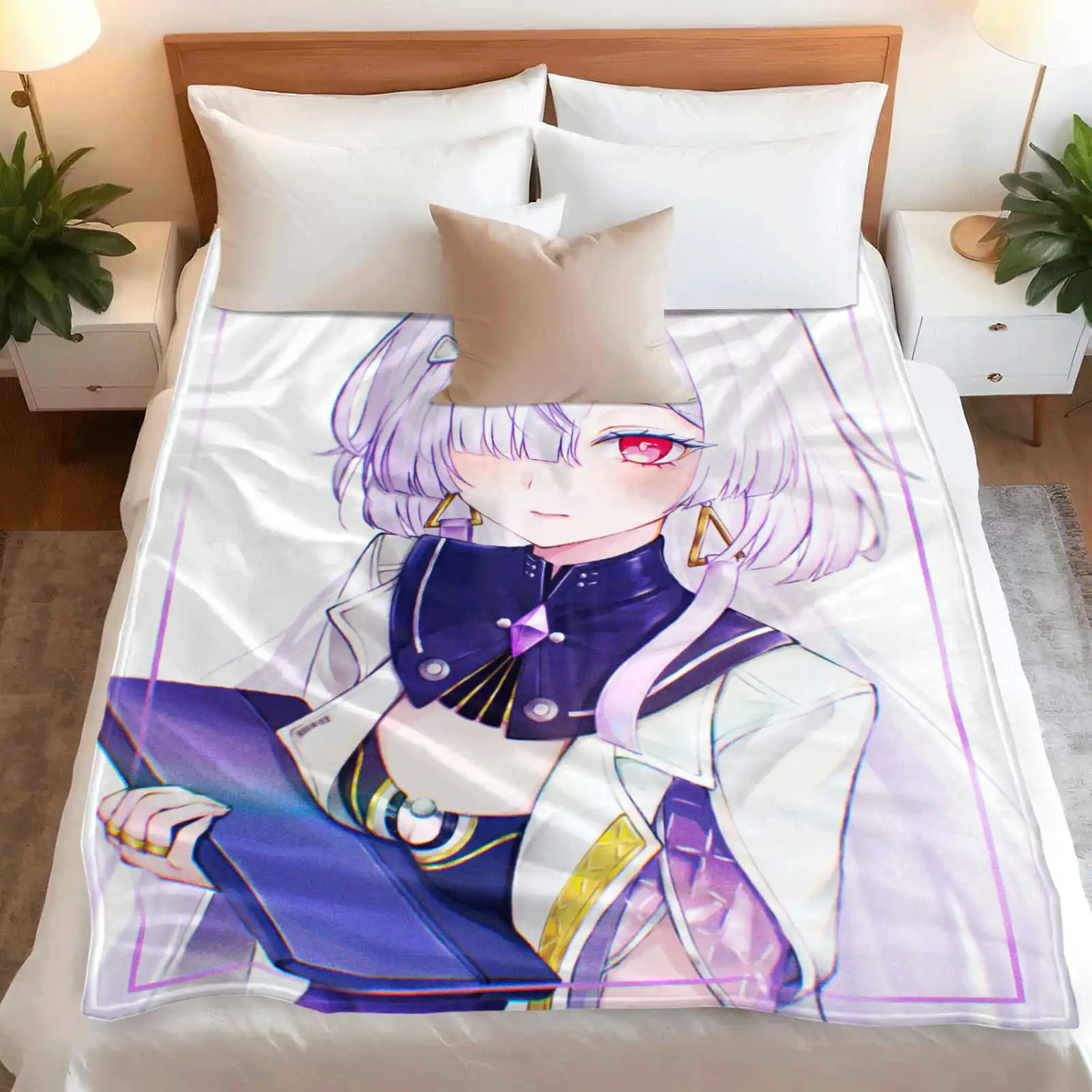 Cartoon Printed Multifunctional Flannel Throw Blanket Soft and Comfortable Children's Lunch Blanket Christmas Gift