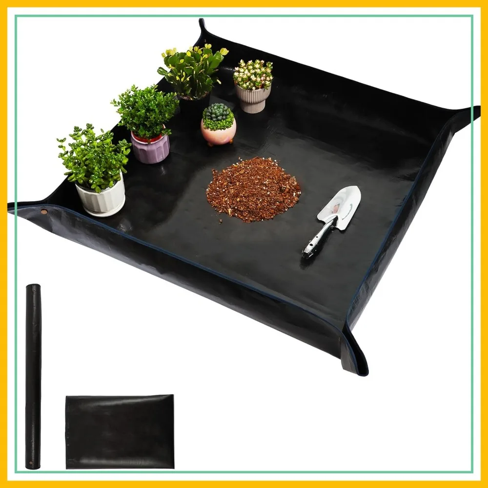 

39.4" x 39.4" Large Plant Repotting Mat for Indoor Plants, Portable Foldable Waterproof Gardening Mat