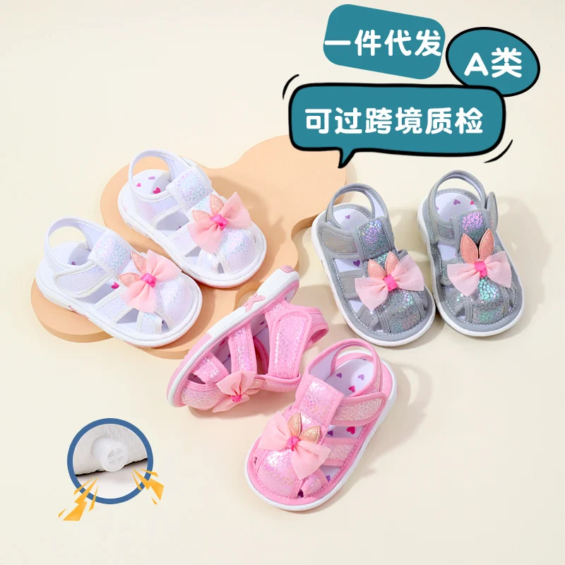 Baby Squeaky Shoes Summer Sandal High Quality Funny Toddler Sound Prewalking Sneaker Cute Butterfly-Bowknot for Kid Girls MY2401