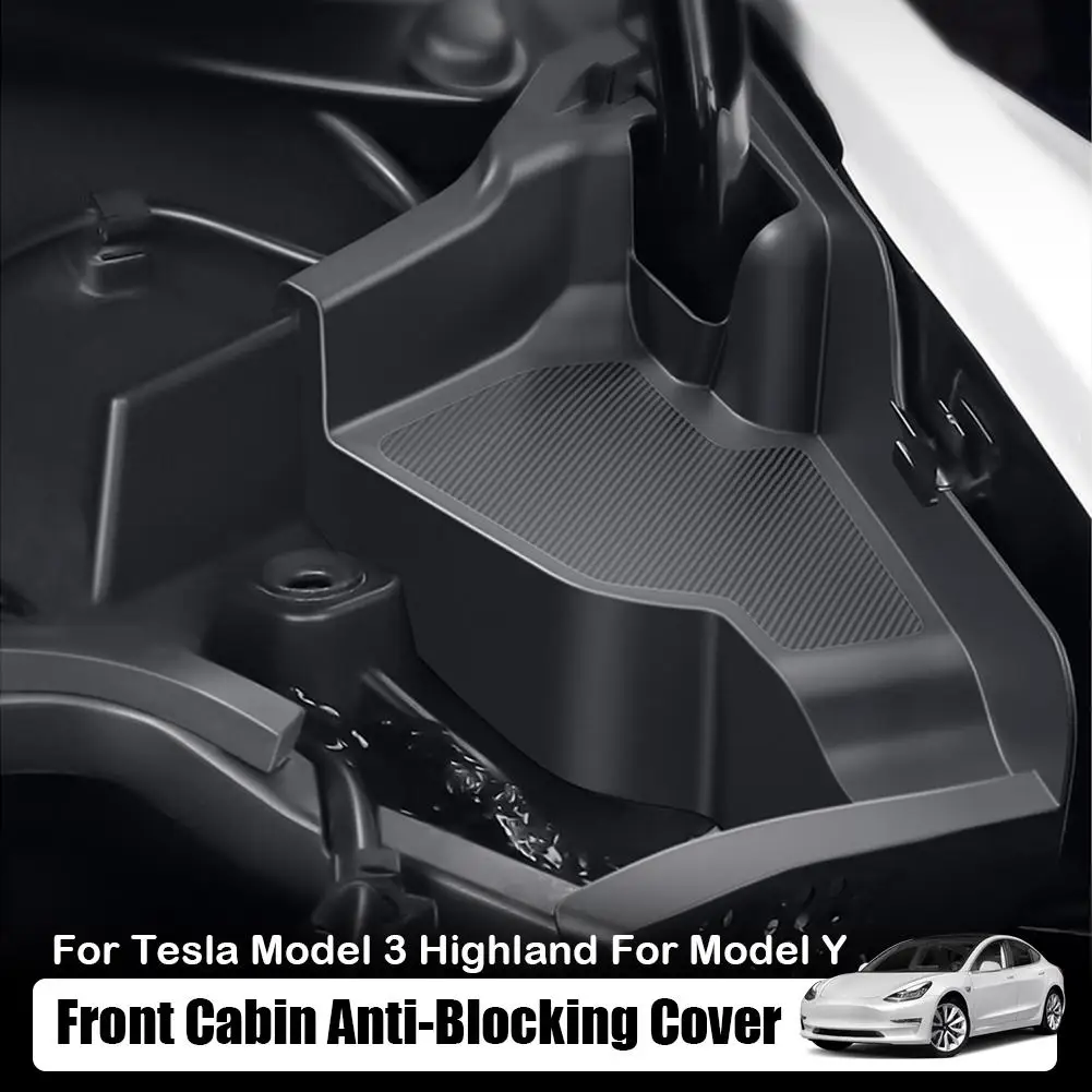 for Tesla Highland Front Trunk Water Guide Groove Anti-blocking Cover Leak Filter Protection For Model Y Car Accessories O5B6