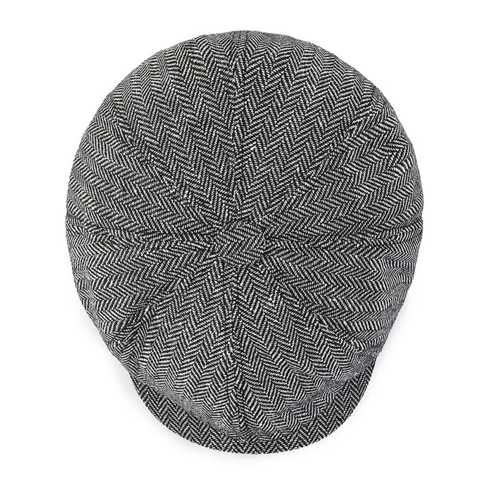 Retro Tweed Newsboy Hat Men Beret Gatsby Beret Hats Street Caps Peaked Octagonal with Brim Caps Winter Spring Hip Hop Beret 1PCS