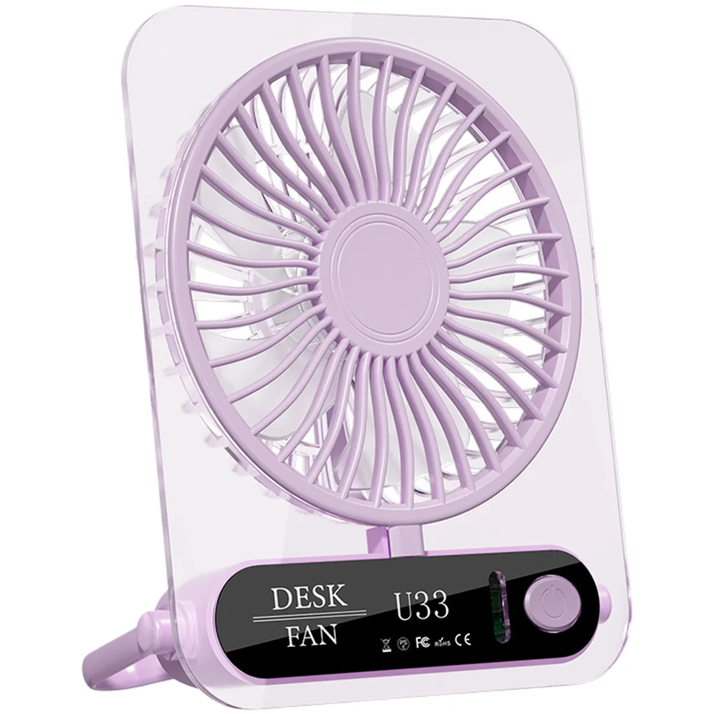 For Desk Use Transparent Desk Fan Foldable Hanging Ultra Thin Portable Fan Portable Fan Lavender Quiet Operation 36dB
