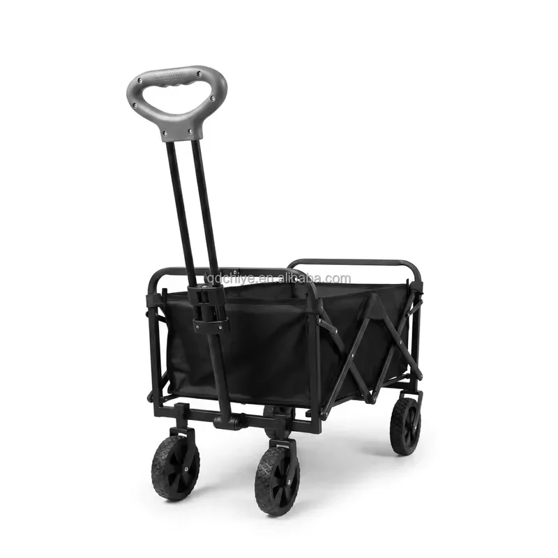 for Sturdy Foldable Collapsible Camping Wagon Cart with Adjustable Handle Large Capacity Iron Four-Wheel Design for Outdoor