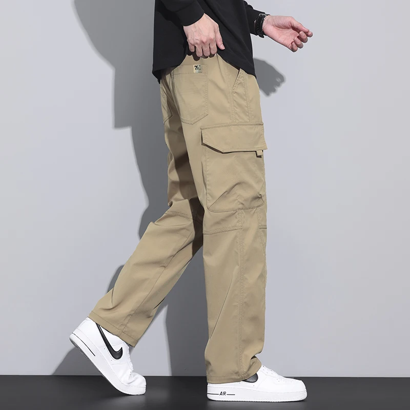 GIOIO men's overalls, loose straight, daily wear thickened casual trousers, autumn and winter all-match men's sports pants