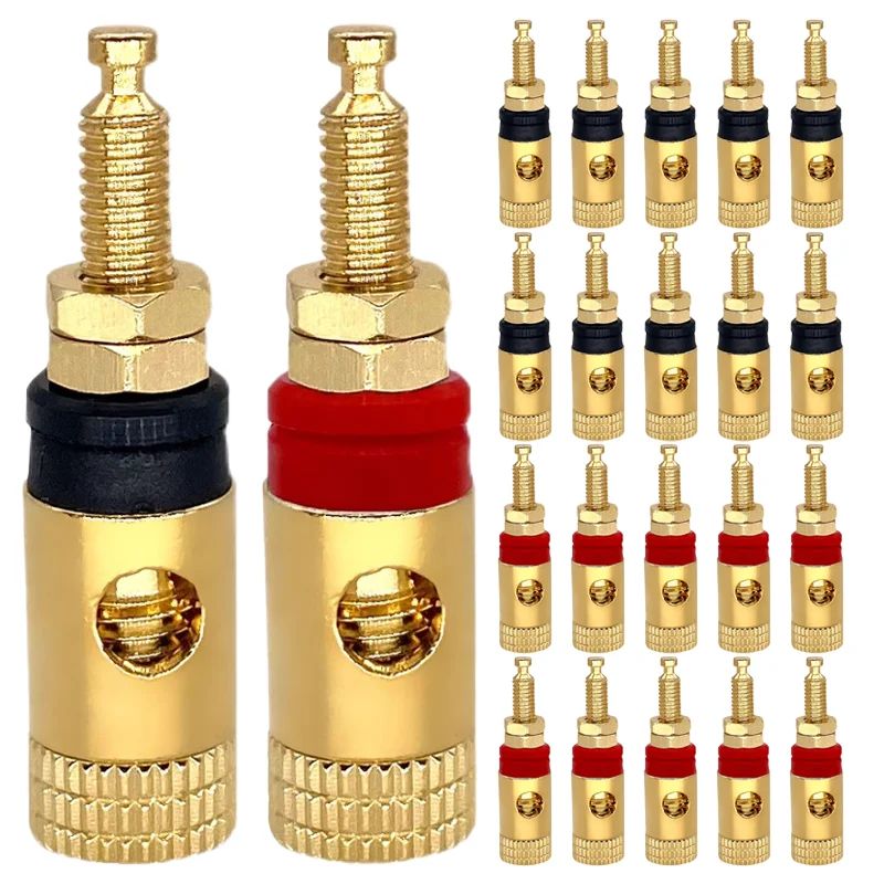 

4/20Pcs HIFI Gold Plated Copper Speaker Binding Post Female Banana Connector HIFI Audio Banana Plug Socket Terminal