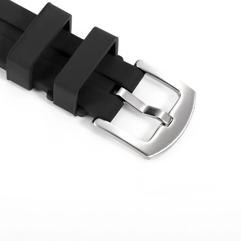 Черный резиновый ремешок увеличенной длины большого размера 20 мм 22 мм для Omega для Seiko для Rolex, водонепроницаемый ремешок для часов, мужской и женский браслет