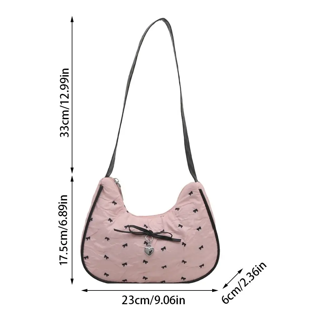 Creative Pink White Shoulder Bag Large Capacity Casual Tote Bag Bowknot Handbag Gift