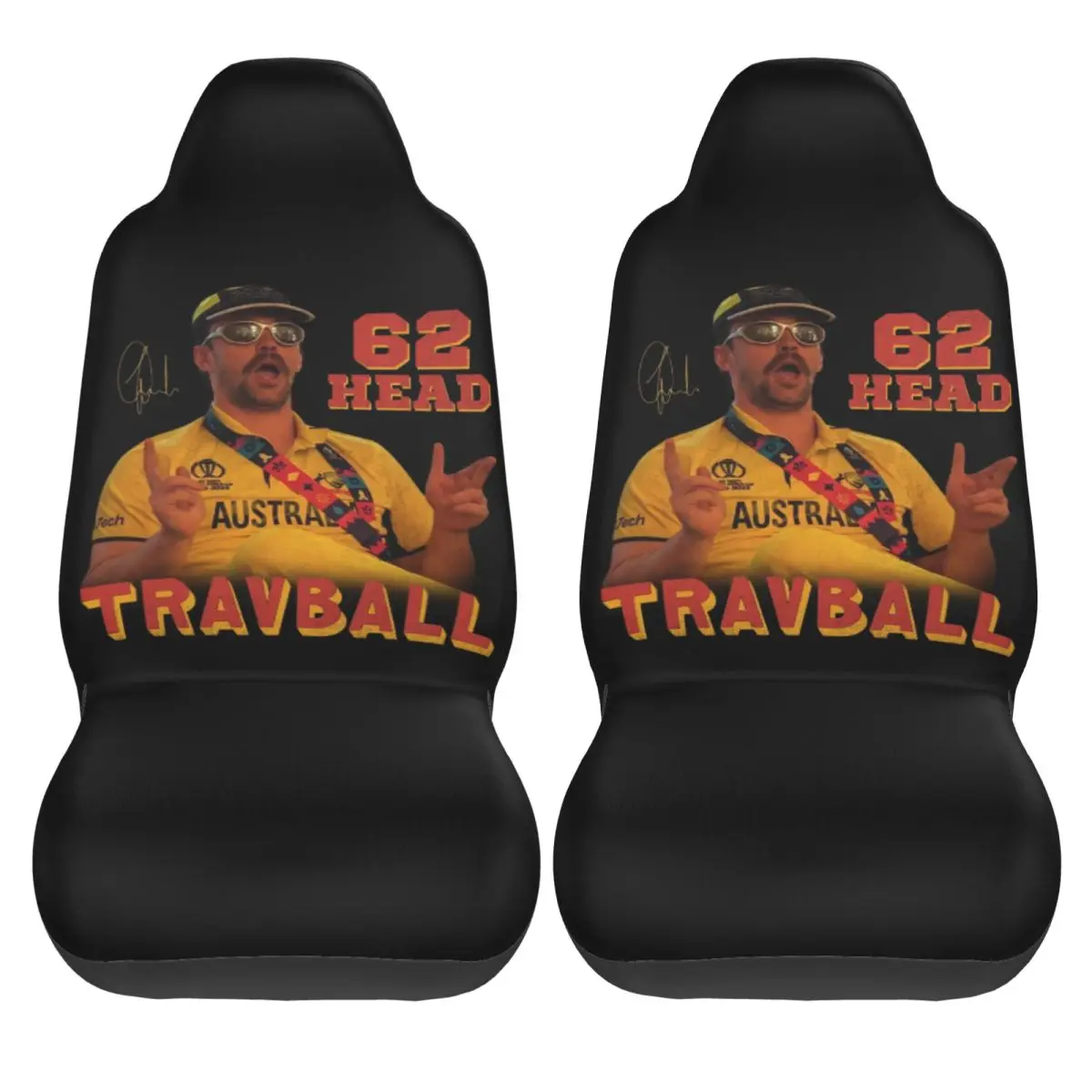 Travball Travis Head Aggressive Cricket Batting Legend Universal Car Seat Cover Protector Interior Accessories Car Seats Covers