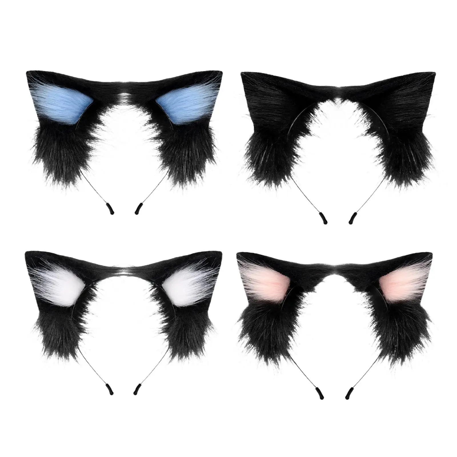 Cat Ears Headband Cosplay Decor Cute Costume Hair Accessories Hairband for Halloween Carnival Birthday Performance Fancy Dress