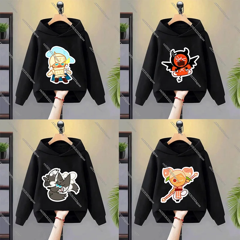 2025 El más caliente Cookie Run Kingdom Cómodas sudaderas con capucha cómodas de dibujos animados para niños y niñas Adorable lindo cómodo diseño superior con capucha