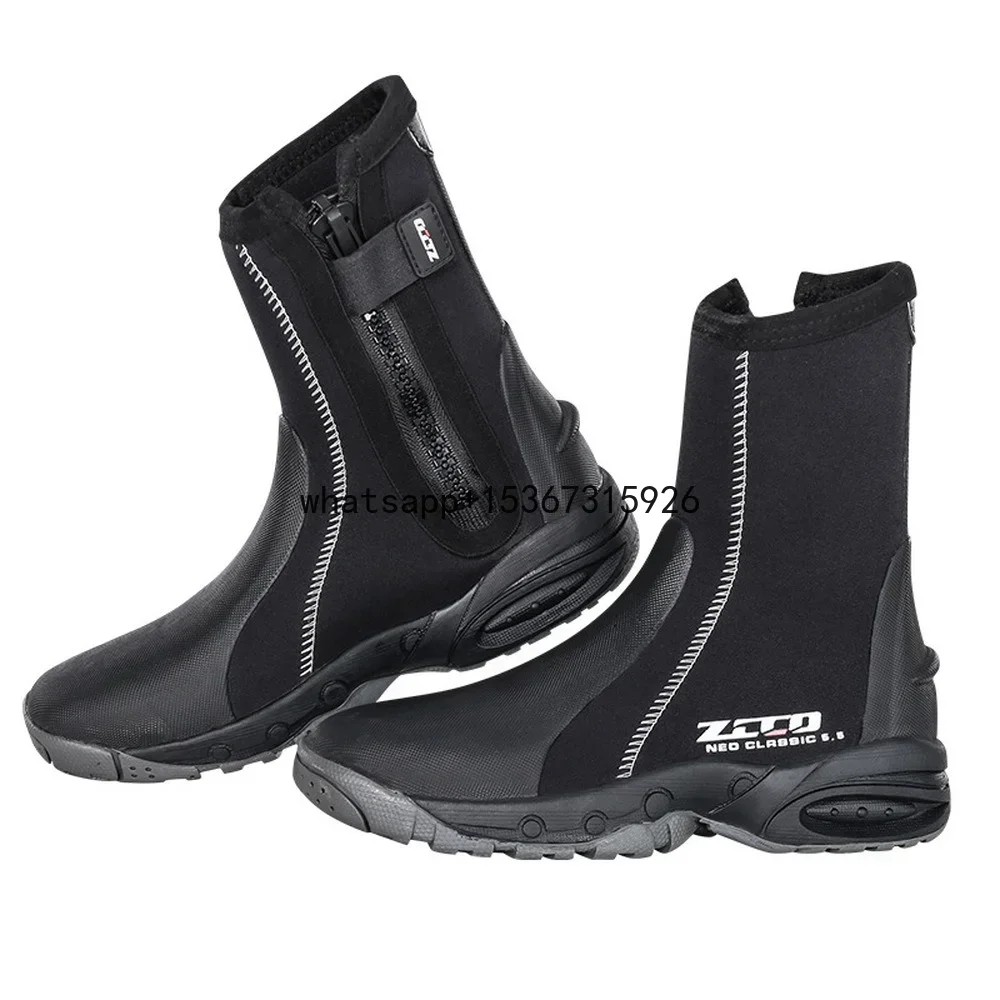 Novo masculino 5mm neoprene botas de mergulho alta superior à prova de frio sapatos de natação para mergulho surf caiaque vela praia riacho