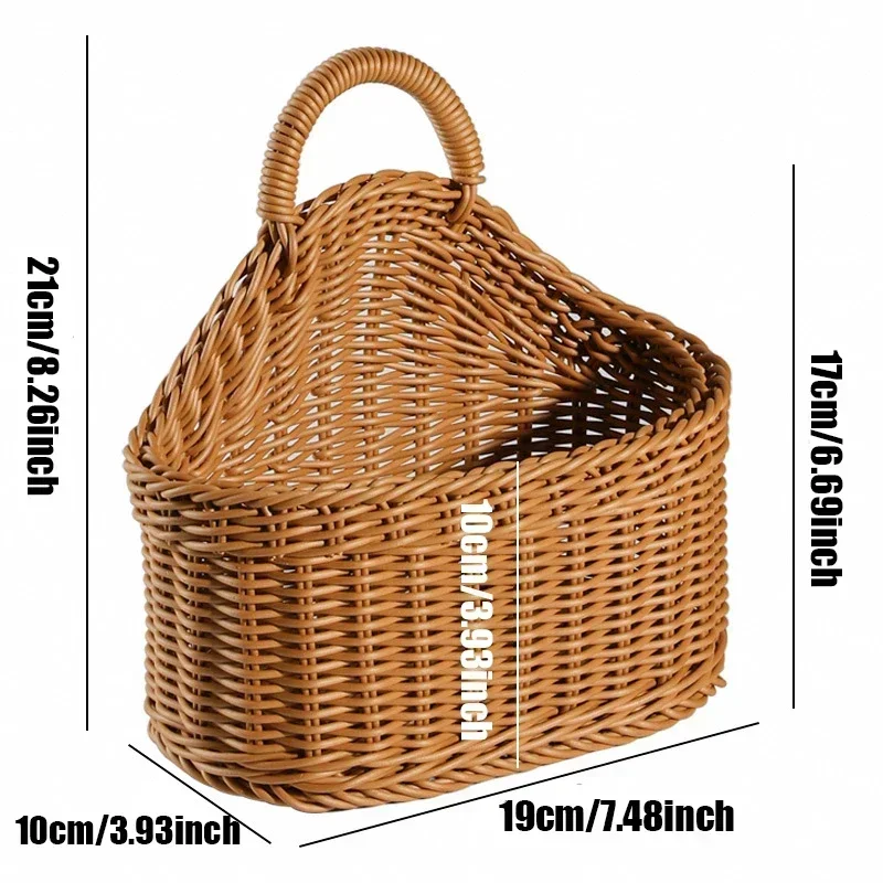 Handgewebter Hängender Rattan-Aufbewahrungskorb Weihnachtliche Wanddekoration Organizer für Küche Bad Kinderzimmer Schrank Café Blumentopf – Detail 15