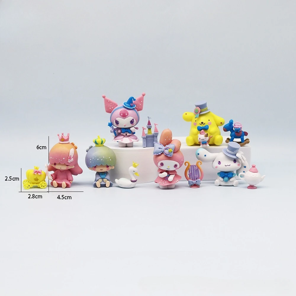 Sanrio My Melody Cinnamoroll Baby Kuromi Dream Series Kit de modelismo caja ciega Kawaii decoración de escritorio coche muñeca regalo de cumpleaños
